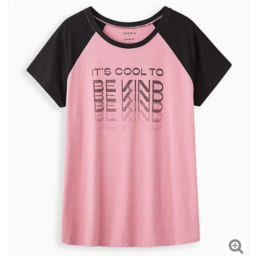 Torrid Raglan Tee triblend jersey pink be kind 2